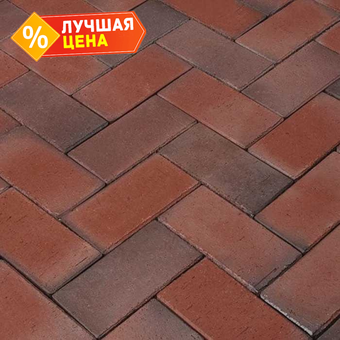 Клинкерная брусчатка Penter Balkum rotblaubunt geflammt, 200x100x52 мм