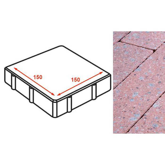 Плита тротуарная Готика Granite FINERRO, квадрат, Травертин 150x150x80 мм